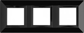 Фото 1/10 DKC Рамка из металла, "Avanti", черная, 3 поста (6 мод.)