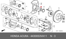 44300S3VA11, ПОДШИПНИК СТУПИЦЫ/BRG ASSY,FR HUB [ORG]