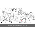 45235S0KA01, Ремкомплект тормозного суппорта HONDA: ACCORD 1998 - 2012 ...