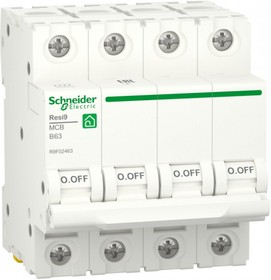 Фото 1/2 Schneider Electric RESI9 Автоматический выключатель (АВ) B 63А 4P 6000A