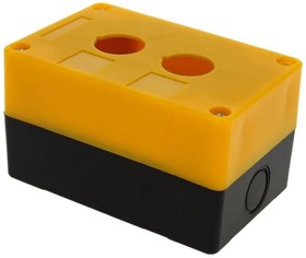 Фото 1/5 Пластиковый корпус КП102, 2 кнопки, желтый cpb-102-o