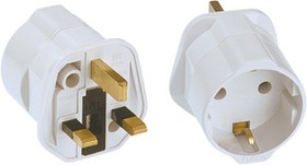 921.010, Travel Adapter, DE Type F (CEE 7/3) Socket - UK Type G (BS1363) Plug, 13A