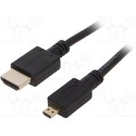 CC-HDMID-6, Кабель; HDMI 2.0; вилка micro HDMI,вилка HDMI; 1,8м; черный