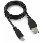 Кабель USB 2.0 - Mini USB, М/М, 1 м, Гарнизон, чер, GCC-USB2-AM5P-1M