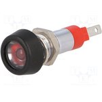 SMPD 08014, Индикат.лампа: LED, плоский, 24-28ВDC, 24-28ВAC, Отв: d8,2мм, IP67