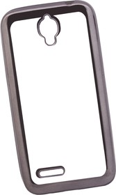 Фото 1/4 Силиконовый чехол LP для Alcatel ONE TOUCH Idol 2 mini прозрачный с черной хром рамкой TPU