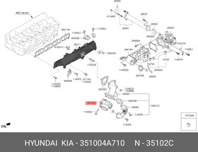 351004A710 Датчик положения дроссельной заслонки HYUNDAI Porter 2 (12-) KIA Bongo 3 (12-) (