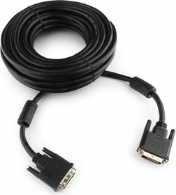 Кабель DVI-D dual link, экранировка, ферритовые кольца, 25M/25M, 10м, пакет, черный CC-DVI2-BK-10M