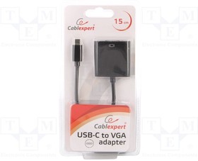 AB-CM-VGAF-01, Адаптер; USB 3.1; D-Sub 15pin HD гнездо,вилка USB C; 0,15м