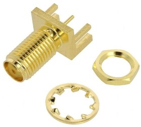 Фото 1/3 132289, RF Connectors / Coaxial Connectors SMA END LAUNCH PCB MNT JACK .062 GOLD