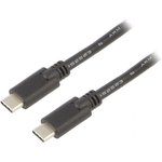 66508, Кабель; USB 3.2; с обеих сторон,вилка USB C; 2м; черный; 5Гбит/с