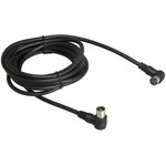 Cord TV corner plug-TV corner socket, 1.5 m, nickel/plastic, black, 18-0012