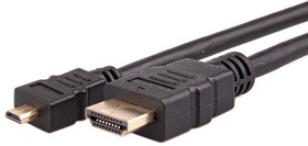 Фото 1/6 Кабель VCOM HDMI-19M --- MicroHDMI-19M ver 2.0+3D/Ethernet,2m Telecom  TCG206-2M