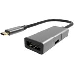 Aдаптер USB 3.1 Type-Cm --  DP(f) , 4K@60Hz, PD charging, Aluminum Shell, VCOM  CU453