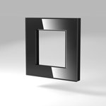 Однопостовая рамка стеклянная, черная Эстетика GL-P101-BCG