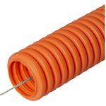 Труба гофрированная ПНД тяжёлая 750 Н безгалогенная HF оранжевая с/з д20 100м PR02.0033