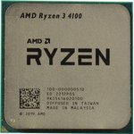 Процессор CPU AMD Ryzen 3 4100, 4/8, 3.8-4.0GHz, 256KB/2MB/4MB, AM4, 65W, OEM, 1 year