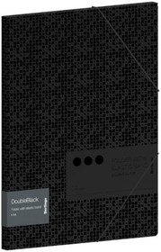 Фото 1/3 Папка DoubleBlack на резинке А4, 600 мкм, черная, с рисунком FB4_A4701