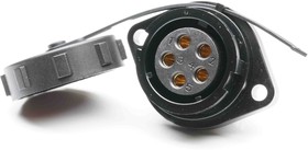 Circular Connector, 5 Contacts, Flange Mount, Socket, Female, IP67