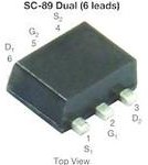 SI1034CX-T1-GE3, Trans MOSFET N-CH 20V 0.61A 6-Pin SC-89 T/R