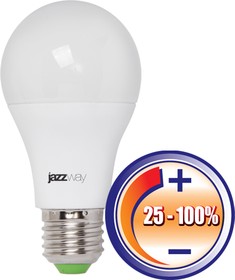 Фото 1/2 Jazzway Лампа светодиодная (LED) «груша» d60мм E27 220° 12Вт 220-230В опаловая тепло-белая желтая 3000К диммируемая
