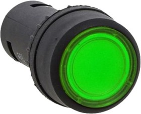 Фото 1/10 sw2c-md-g-24, Кнопка SW2C-10D с подсветкой зеленая NO 24В PROxima. Кнопка без фиксации
