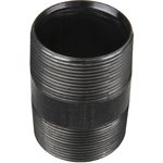 Black Malleable Iron Fitting Barrel Nipple, Male BSPT 2in to Male BSPT 2in