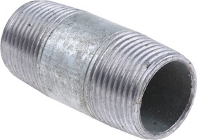 Фото 1/2 Galvanised Malleable Iron Fitting Barrel Nipple, Male BSPT 3/4in to Male BSPT 3/4in
