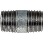 Galvanised Malleable Iron Fitting Barrel Nipple, Male BSPT 1in to Male BSPT 1in