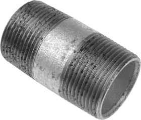 Фото 1/3 Galvanised Malleable Iron Fitting Barrel Nipple, Male BSPT 1-1/4in to Male BSPT 1-1/4in