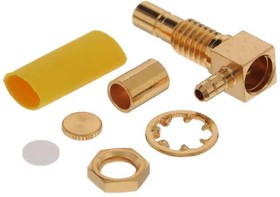 7406-1521-005, RF Connectors / Coaxial Connectors SSMB / RIGHT ANGLE JACK MALE CRIMP TYPE FOR 2/50 D CABLE GOLD