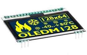 EA OLEDM128-6LGA, Дисплей: OLED, графический, 128x64, зеленый