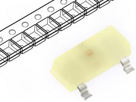 Фото 1/2 KM-23YD-F, LED; SMD; SOT23; yellow; 1.6?5mcd; 3x1.3x1.05mm; 140°; 2.1?2.5V