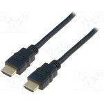 AK-330107-010-S, Cable; HDMI 2.0; HDMI plug,both sides; 1m; black
