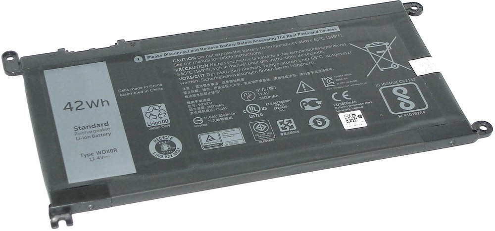 Аккумулятор WDX0R для ноутбука Dell 15-5538 11.4V 40Wh (3500mAh) черный  Premium, Greenway | купить в розницу и оптом