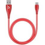 72290, Кабель Deppa Ceramic USB - USB-C, 1м, красный
