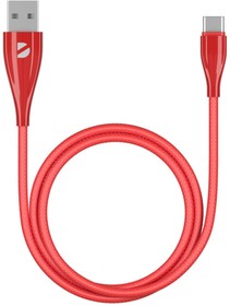 Фото 1/2 72290, Кабель Deppa Ceramic USB - USB-C, 1м, красный