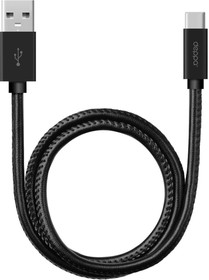 Фото 1/4 72270, Кабель Deppa Leather USB - Type-C, алюминий/экокожа, 1.2м, черный