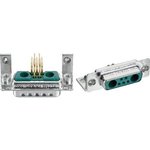 173107-0080, D-Sub hybrid-socket, Socket, 17W2, PCB Pins