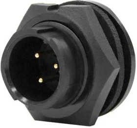 7282-3PG-300-CH3, Standard Circular Connector 3P PIN PANEL MNT W/BLUE HEX NUT