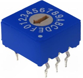 ERD-116-RSZ, Кодирующий переключатель, HEX/BCD, Пол: 16, THT, Шаг: 2,54мм, 5Нсм