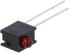 Фото 1/3 HLMP-1301-E00A1, LED; in housing; red; 3mm; No.of diodes: 1; 10mA; Lens: red,diffused