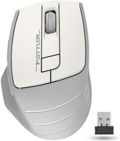 Фото 1/10 Мышь компьютерная A4 Fstyler FG30, беспроводная, 2000dpi, серый/белый