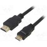 AK-HD-10M, Кабель, HDMI 1.4, вилка mini HDMI, вилка HDMI, 1м, черный