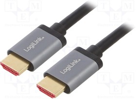 CHA0104, Кабель; HDMI 2.1; вилка HDMI,с обеих сторон; 1м; черный