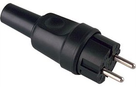919179, Mains Plug 16A 250V DE Type F (CEE 7/4) Plug Black