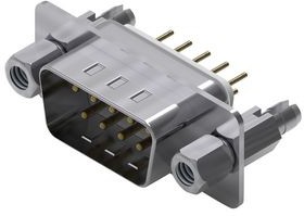 61800929221, D-Sub Connector with Hex Screw, Plug, DE-9, PCB Pins, White