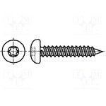 B2.9X9.5/BN9995, Винт, 2,9x9,5, Головка сферическая, Torx, нержавеющая сталь А2