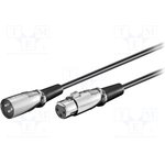 50705, Кабель, XLR "папа" 3pin,XLR "мама" 3pin, 2м, черный