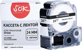 Фото 1/5 Кассета с лентой Sakura C53S656006 для Epson LW700/LW600P/ LW1000P/Z700/Z900, черный на белом, 24мм/9м, стандартная